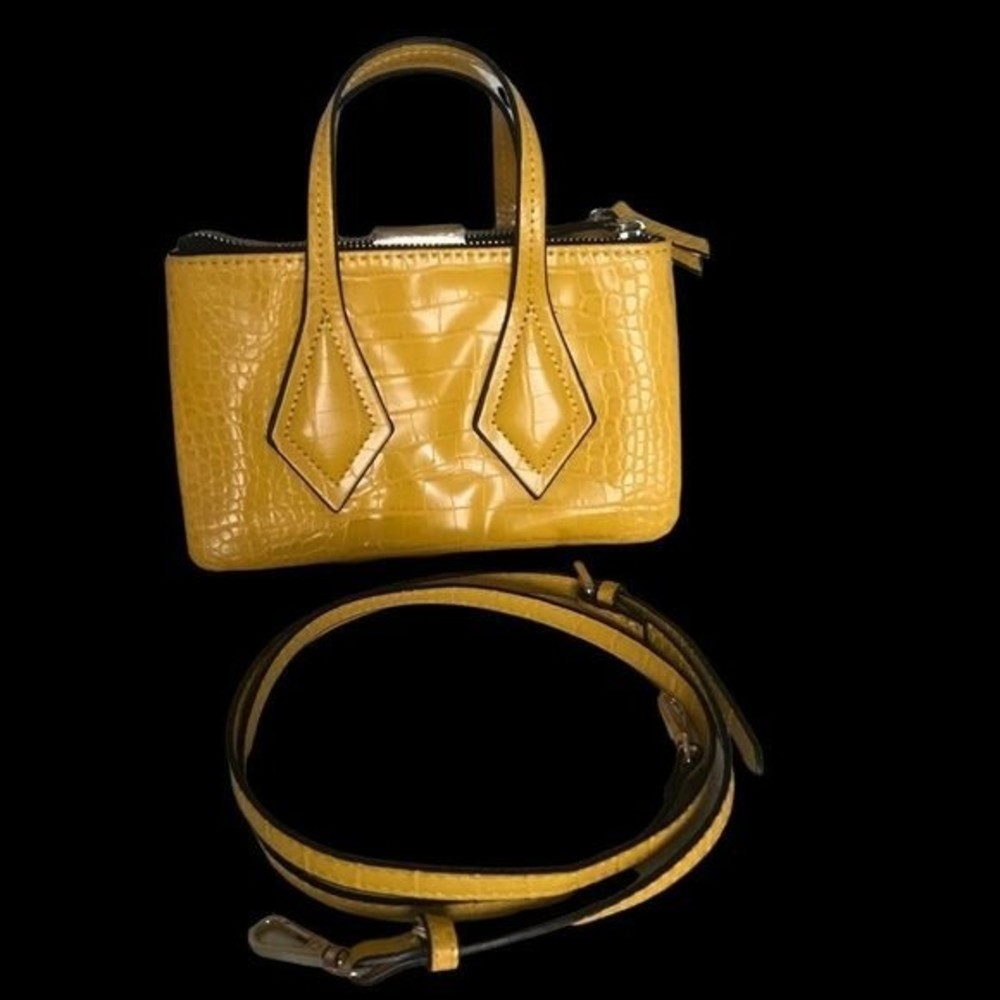 ZARA Bag Mini Shoulder/Hand Straps Yellow & Black Size 8”L x 3”W x 5”D - Picture 10 of 10
